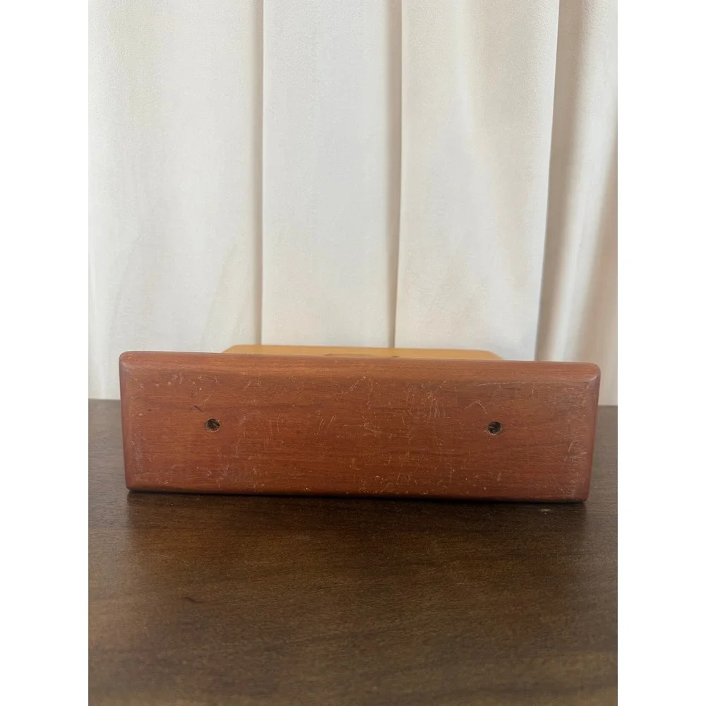 Hand Carved Solid Wood Mid‎ Century Modern Style Mantle Clock 9